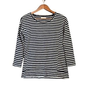 Madewell off white and navy pullover shirt.